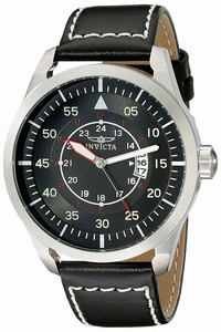 Invicta I Force Quartz Analog Black Leather Watch # 19258 (Men Watch)