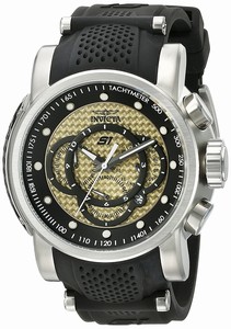 Invicta S1 Rally Quartz Chronograph Date Black Silicone Watch # 19321 (Men Watch)