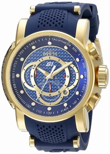 Invicta S1 Rally Quartz Chronograph Date Blue Silicone Watch # 19330 (Men Watch)