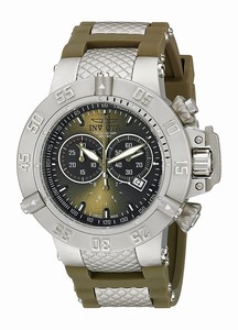 Invicta Subaqua Quartz Chronograph Date Olive Green Silicone Watch # 19338 (Men Watch)