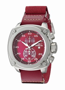 Invicta Red Dial Stainless Steel Band Watch #19432 (Men Watch)