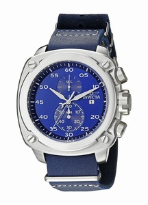 Invicta Aviator Quartz Chronograph Date Blue Leatherl Watch # 19433 (Men Watch)