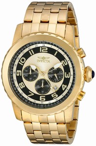 Invicta Gold Dial Chronograph Watch #19463 (Men Watch)