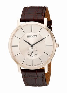 Invicta Quartz Analog Brown Leather Watch # 19542 (Men Watch)