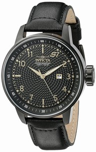 Invicta S1 Rally Quartz Analog Date Black Leather Watch # 19618 (Men Watch)