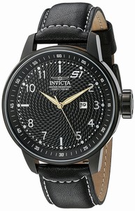 Invicta S1 Rally Quartz Analog Date Black Leather Watch # 19619 (Men Watch)
