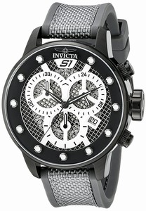 Invicta S1 Rally Quartz Chronograph Date Grey Nylon and Polyurethane Watch # 19622 (Men Watch)