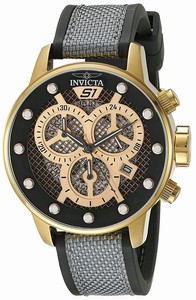Invicta S1 Rally Quartz Chronograph Date Black Polyurethane and Nylon Watch # 19627 (Men Watch)