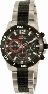 Invicta Black Dial Stainless Steel-plated Band Watch #19653SYB (Men Watch)