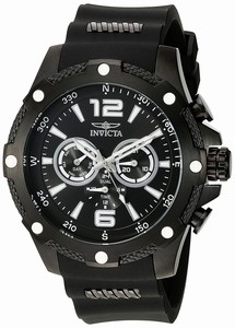 Invicta Black Dial Rubber Watch #19662 (Men Watch)