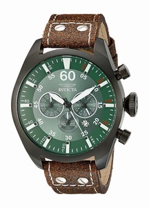 Invicta Aviator Quartz Chronograph Date Brown Leather Watch # 19670 (Men Watch)