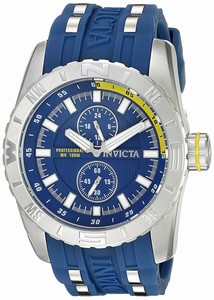 Invicta Aviator Quartz Chronograph Blue Polyurethane Watch # 19676 (Men Watch)