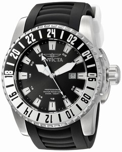 Invicta Pro Diver Black Dial Date Black Polyurethane Watch # 19681 (Men Watch)