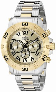 Invicta Gold Dial Stainless Steel Band Watch #19701 (Men Watch)