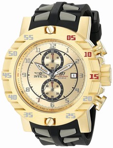 Invicta Gold Dial Stainless Steel Band Watch #19713 (Men Watch)