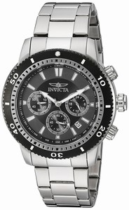 Invicta Black Dial Stainless Steel Band Watch #19761 (Men Watch)