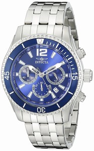 Invicta Blue Dial Stainless Steel Band Watch #19762 (Men Watch)