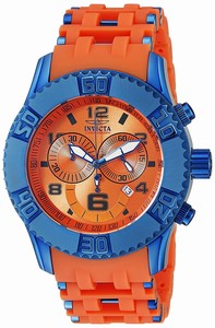Invicta Sea Spider Quartz Chronograph Date Orange Polyurethane Watch # 19788 (Men Watch)