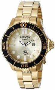 Invicta Gold Dial Stainless Steel Band Watch #19823 (Women Watch)