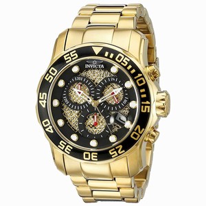 Invicta Black Dial Stainless Steel Band Watch #19837 (Men Watch)