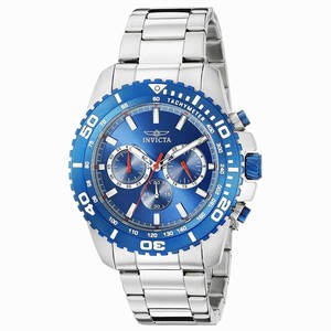 Invicta Blue Dial Stainless Steel Band Watch #19843 (Men Watch)