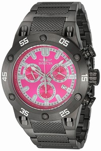 Invicta Pink Dial Stainless Steel Band Watch #19854 (Men Watch)