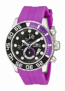 Invicta Pro Diver Quartz Chronograph Date Purple Polyurethane Watch # 19881 (Men Watch)