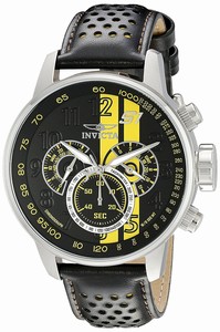 Invicta S1 Rally Quartz Chronograph Black Leather Watch # 19899 (Men Watch)