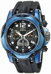 Invicta Speedway Quartz Chronograph Date Black Polyurethane Watch # 20074 (Men Watch)