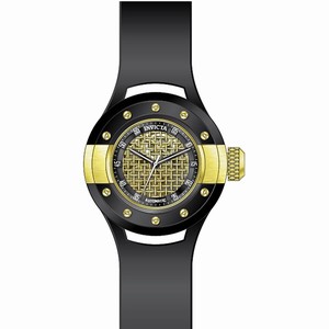 Invicta Gold And Black Dial Fixed Black And Gold Ion-plated Band Watch #20103 (Men Watch)