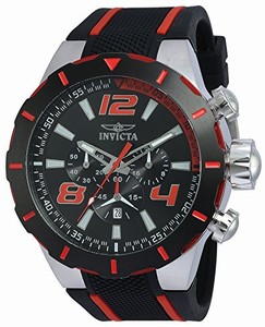 Invicta S1 Rally Quartz Chronograph Date Black Polyurethane Watch # 20105 (Men Watch)
