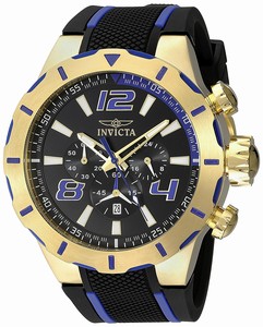 Invicta S1 Rally Quartz Chronograph Date Black Polyurethane Watch # 20108 (Men Watch)