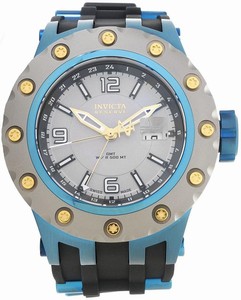 Invicta Grey Dial GMT Date Black Polyurethane Watch # 20127 (Men Watch)