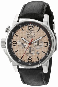 Invicta Gold Dial Calfskin Watch #20134 (Men Watch)