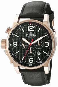 Invicta I Force Quartz Chronograph Date Black Leather Watch # 20138 (Men Watch)