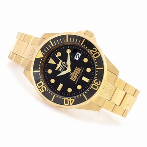 Invicta Black Dial Gold-plated Stainless Steel Band Watch #20182 (Men Watch)