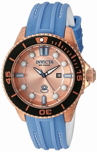 Invicta Pro Diver Quartz Analog Date Blue Silicone Watch # 20212 (Women Watch)