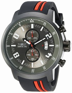 Invicta S1 Rally Quartz Chronograph Date Black Polyurethane Watch# 20218 (Men Watch)