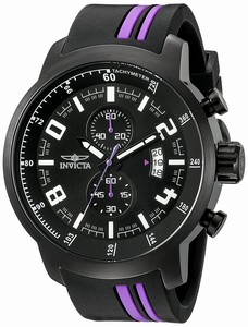 Invicta S1 Rally Quartz Chronograph Date Black Polyurethane Watch # 20219 (Men Watch)