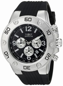 Invicta Quartz Chronograph Date Black Silicone Watch # 20270 (Men Watch)