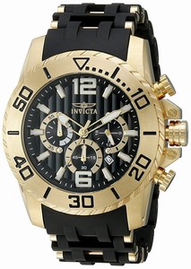 Invicta Sea Spider Quartz Chronograph Date Black Polyurethane Watch # 20285 (Men Watch)
