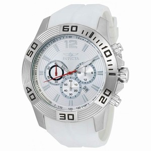 Invicta Pro Diver Quartz Chronograph Date White Silicone Watch # 20295 (Men Watch)