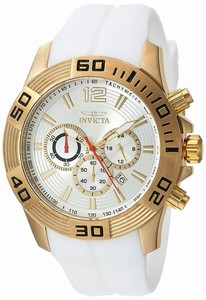 Invicta Pro Diver Quartz Chronograph Date White Silicone Watch # 20298 (Men Watch)