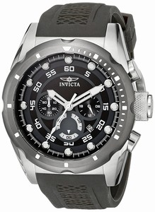 Invicta Speedway Quartz Chronograph Date Black Polyurethane Watch # 20311 (Men Watch)