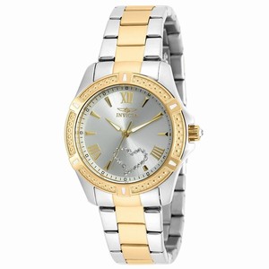 Invicta Silver Dial Fixed Gold-plated Band Watch #20323 (Women Watch)