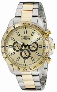 Invicta Gold Dial Stainless Steel Band Watch #20340 (Men Watch)