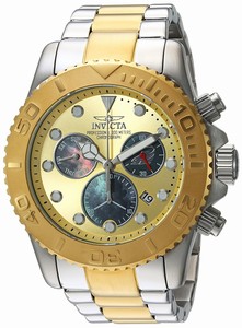 Invicta Gold Dial Stainless Steel Band Watch #20348 (Men Watch)