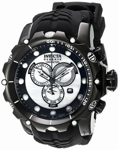 Invicta Venom Quartz Chronograph Date Black Silicone Watch # 20398 (Men Watch)
