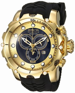 Invicta Black And Gold Quartz Watch #20401 (Men Watch)