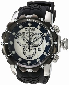 Invicta Venom Quartz Chronograph Day Date Black Silicone Watch # 20403 (Men Watch)